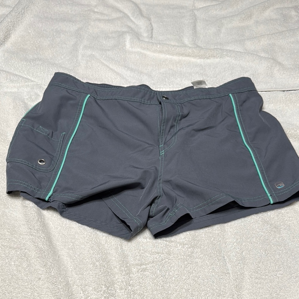 Gray Shorts with Green Accents